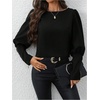 image:imageGORGLITTER Womens Work Blouse Long Sleeve Business Dressy Office Outfits  Button Back Leg of Mutton Tops Business Attire Corporate Clothes Fall Outfits Office Wear 2026Black Zipper