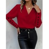image:imageGORGLITTER Womens Work Outfits Long Sleeve Office Business Dressy Blouse  V Neck Tops Blouses Women Dressy Casual Business Attire Professional Clothes Fall OutfitsBurgundy