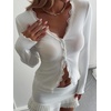 image:imageGORGLITTER Womens Y2k Long Sleeve Lace Button Up Shirt Going Out Tops  Long Sleeve Deep V Neck Lace Button Up Kawaii Sweater Gyaru Clothes Y2k Blouse for Going OutLace White