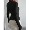 image:imageGORGLITTER Womens Y2k Long Sleeve Lace Button Up Shirt Going Out Tops  Long Sleeve Deep V Neck Lace Button Up Kawaii Sweater Gyaru Clothes Y2k Blouse for Going OutBlack
