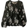 image:imageGORGLITTER Womens Boho Peasant Blouses Long Sleeve Floral Embroidered Tops  Sheer Tie Front Top Flowy Button Up Shirts Dressy Casual Outfits Elegant Fancy ClothesBlack