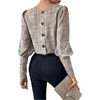 image:imageGORGLITTER Womens Work Blouse Long Sleeve Business Dressy Office Outfits  Button Back Leg of Mutton Tops Business Attire Corporate Clothes Fall Outfits Office Wear 2026Multicolor