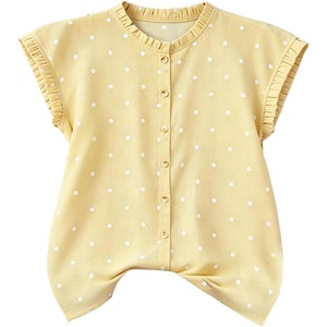 image:imageGORGLITTER Womens Polka Dots Button Up Blouse Tops Ruffle Dressy Business Casual Date Night Shirts TanksLight Yellow