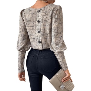 image:imageGORGLITTER Womens Work Blouse Long Sleeve Business Dressy Office Outfits  Button Back Leg of Mutton Tops Business Attire Corporate Clothes Fall Outfits Office Wear 2026Multicolor