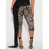 image:imageGORGLITTER Womens Marble Print Capri Pants Y2K Going Out Cropped LeggingsBrown