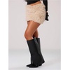 image:imageGORGLITTER Womens Y2k Fuzzy Mini Skirt Fur Low Rise Skirts SkortsKhaki