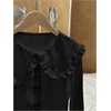 image:imageGORGLITTER Womens Peter Pan Collar Shirt Long Sleeve Blouses Dressy Casual Button Down Shirt Fall TrendyBlack