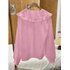image:imageGORGLITTER Womens Peter Pan Collar Shirt Long Sleeve Blouses Dressy Casual Button Down Shirt Fall TrendyPink