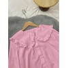 image:imageGORGLITTER Womens Peter Pan Collar Shirt Long Sleeve Blouses Dressy Casual Button Down Shirt Fall TrendyPink
