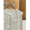 image:imageGORGLITTER Womens Peter Pan Collar Shirt Long Sleeve Blouses Dressy Casual Button Down Shirt Fall TrendyWhite