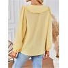 image:imageGORGLITTER Womens Peter Pan Collar Shirt Long Sleeve Blouses Dressy Casual Button Down Shirt Fall TrendyYellow