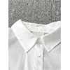 image:imageGORGLITTER Womens Plus Size Bow Shirt Blouse Dressy Sheer Long Sleeve Button Up Chiffon Going Out Tops Dressy CasualWhite