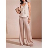 image:imageGORGLITTER Womens Satin Lace Top Silk Draped Cowl Neck Elegant CamisoleApricot