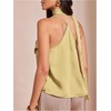 image:imageGORGLITTER Womens Satin Lace Top Silk Draped Cowl Neck Elegant CamisoleLight Yellow