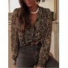 image:imageGORGLITTER Womens Western Cowgirl Top Boho Long Sleeve Blouse Shirt DressyBrown