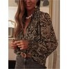image:imageGORGLITTER Womens Western Cowgirl Top Boho Long Sleeve Blouse Shirt DressyBrown