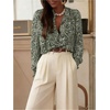 image:imageGORGLITTER Womens Western Cowgirl Top Boho Long Sleeve Blouse Shirt DressyGreen