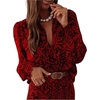 image:imageGORGLITTER Womens Western Cowgirl Top Boho Long Sleeve Blouse Shirt DressyRed