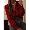 image:imageGORGLITTER Womens Western Cowgirl Top Boho Long Sleeve Blouse Shirt DressyRed