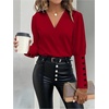 image:imageGORGLITTER Womens Work Outfits Long Sleeve Office Business Dressy BlouseBurgundy