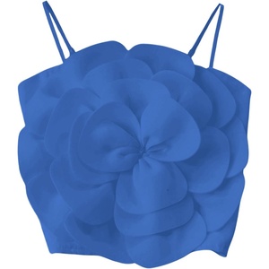image:imageGORGLITTER Womens Flower Going Out Crop Tops Cute Boho Concert Club OutfitSolid Blue