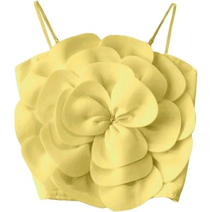 image:imageGORGLITTER Womens Flower Going Out Crop Tops Cute Boho Concert Club OutfitYellow