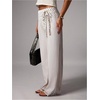 image:imageGORGLITTER Womens Low Rise Dress Pants Casual Dressy Work Trousers SlacksWhite
