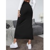 image:imageGORGLITTER Womens Split Ribbed Knit Bodycon Maxi Skirt High Waisted Side Slit Pencil Long Skirts Summer Trendy 2025