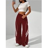 image:imageGORGLITTER Womens Y2k Dance Pants Wide Leg Baggy Track PantsBurgundy