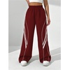 image:imageGORGLITTER Womens Y2k Dance Pants Wide Leg Baggy Track PantsBurgundy