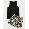 image:imageMens 2 Pieces Summer Set Front Pocket Sleeveless Tank Top and Elastic Waist Shorts Sets OutfitBlack