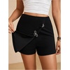 image:imageGORGLITTER Womens Asymmetrical Wrap Mini Skort Y2K Concert Festival SkirtsBlack