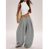 image:imageGORGLITTER Womens Barrel Pleated Oversized Wide Leg Cargo PantsBlack Stripe