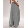 image:imageGORGLITTER Womens Barrel Pleated Oversized Wide Leg Cargo PantsBlack Stripe