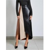 image:imageGORGLITTER Womens Leather Maxi Skirts Y2k High Waisted Asymmetrical SkirtMulticolor