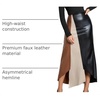image:imageGORGLITTER Womens Leather Maxi Skirts Y2k High Waisted Asymmetrical SkirtMulticolor