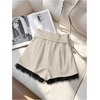 image:imageGORGLITTER Womens Pleated Lace Dress Shorts Formal Dressy Work TailoredApricot