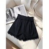 image:imageGORGLITTER Womens Pleated Lace Dress Shorts Formal Dressy Work TailoredBlue