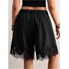 image:imageGORGLITTER Womens Pleated Lace Dress Shorts Formal Dressy Work TailoredSolid Black