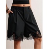 image:imageGORGLITTER Womens Pleated Lace Dress Shorts Formal Dressy Work TailoredSolid Black