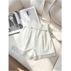 image:imageGORGLITTER Womens Pleated Lace Dress Shorts Formal Dressy Work TailoredWhite