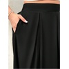 image:imageGORGLITTER Womens Plus Size Maxi Skirt Pleated High Waisted Long SkirtsBlack