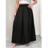 image:imageGORGLITTER Womens Plus Size Maxi Skirt Pleated High Waisted Long SkirtsBlack