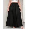 image:imageGORGLITTER Womens Plus Size Maxi Skirt Pleated High Waisted Long SkirtsBlack