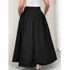image:imageGORGLITTER Womens Plus Size Maxi Skirt Pleated High Waisted Long SkirtsBlack