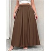 image:imageGORGLITTER Womens Plus Size Maxi Skirt Pleated High Waisted Long SkirtsKhaki
