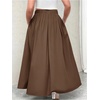 image:imageGORGLITTER Womens Plus Size Maxi Skirt Pleated High Waisted Long SkirtsKhaki