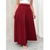 image:imageGORGLITTER Womens Plus Size Maxi Skirt Pleated High Waisted Long SkirtsRed