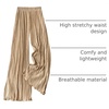 image:imageGORGLITTER Womens Silk Satin Flowy Pants Dressy Pleated Palazzo Pants FallApricot
