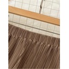 image:imageGORGLITTER Womens Silk Satin Flowy Pants Dressy Pleated Palazzo Pants FallBrown